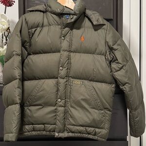Polo by Ralph Lauren Boys Olive Puffer Jacket size 10-12 years
